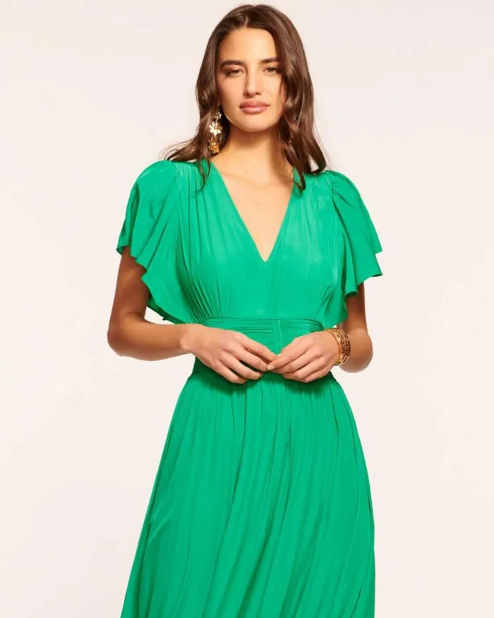 Ramy Brook Dresses Women Joanie Short Sleeve Maxi Dress Sea Green