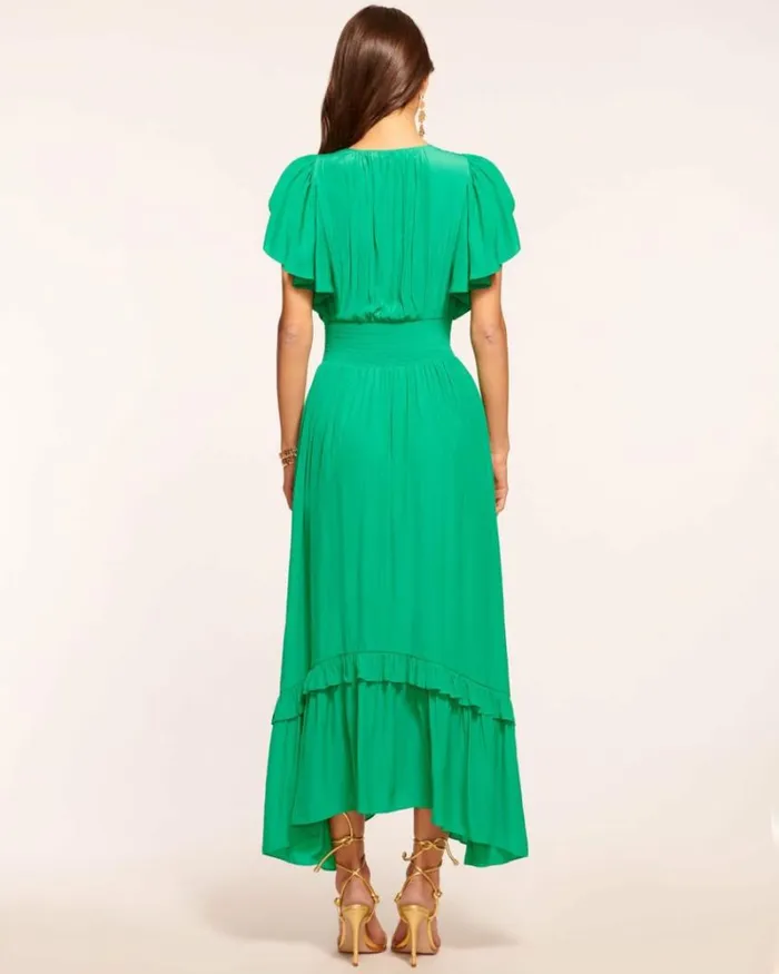 Ramy Brook Dresses Women Joanie Short Sleeve Maxi Dress Sea Green