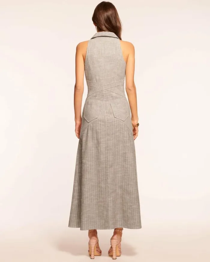 Ramy Brook Dresses Women Kiana Maxi Shirt Dress Sandstone Stripe