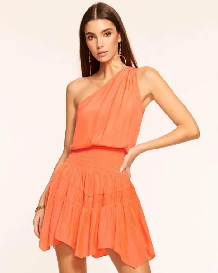 Ramy Brook Dresses Women Lilah One Shoulder Mini Dress Tropic Orange