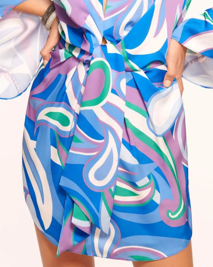Ramy Brook Dresses Women Penny Bell Sleeve Mini Dress Marrakech Paisley
