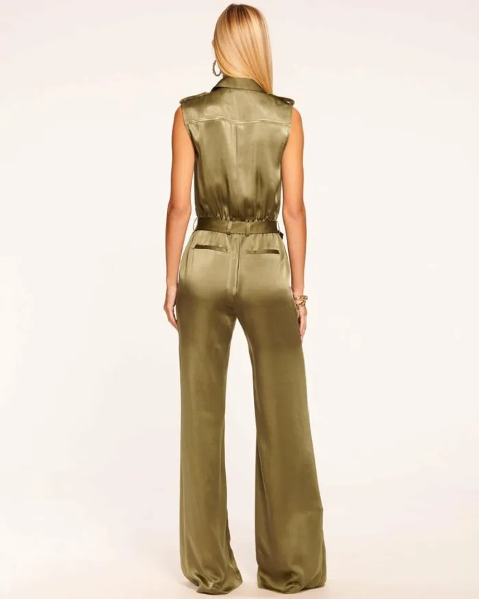 Ramy Brook Jumpsuits Women Rayna Belted Jumpsuit Dark Olive