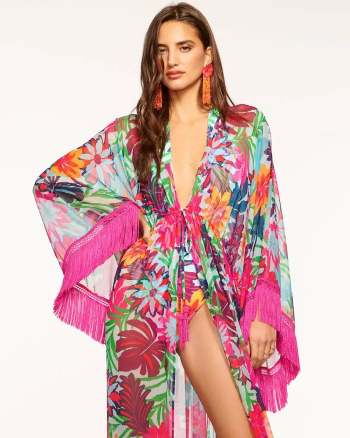 Ramy Brook Swim and Coverups Women Dorcie Coverup Maxi Dress Tropical Flower