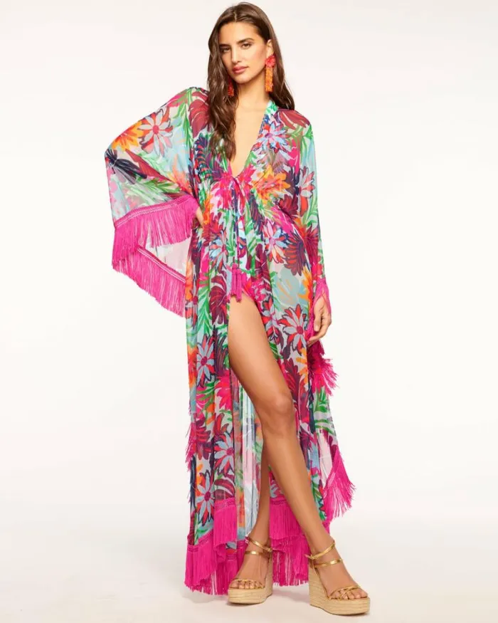 Ramy Brook Swim and Coverups Women Dorcie Coverup Maxi Dress Tropical Flower