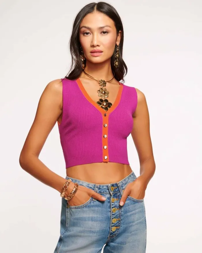 Ramy Brook Tops Women Aiyana Colorblock Tank Top Wild Rose