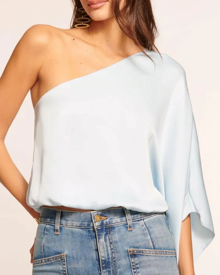 Ramy Brook Tops Women Gina OneShoulder Blouse Crystal Blue