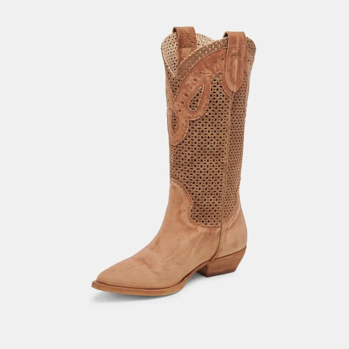 Ranch Boots Dk Brown Suede Women Dolce Vita Boots and Booties