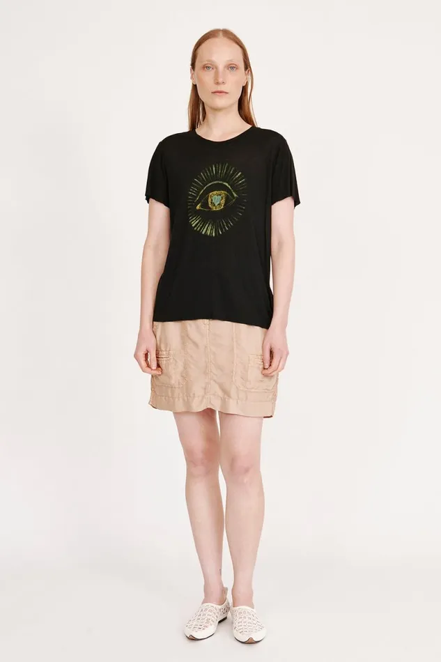 Raquel Allegra Black Helena Tee Women TShirts
