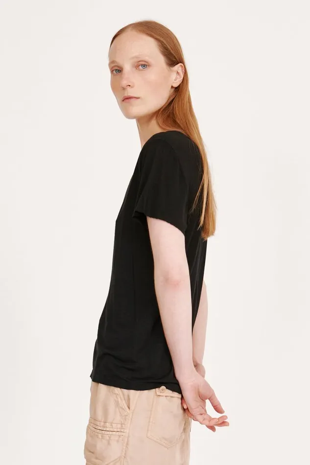 Raquel Allegra Black Helena Tee Women TShirts