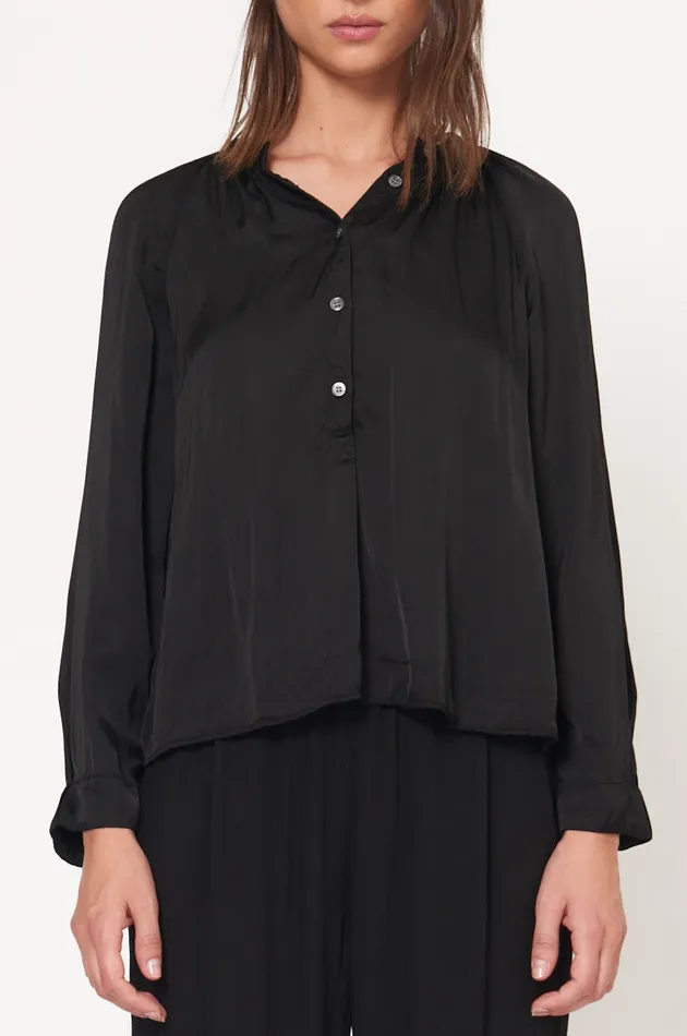 Raquel Allegra Black Sparrow Shirt Women Tops Raquel Allegra Black Sparrow Shirt Women Tops
