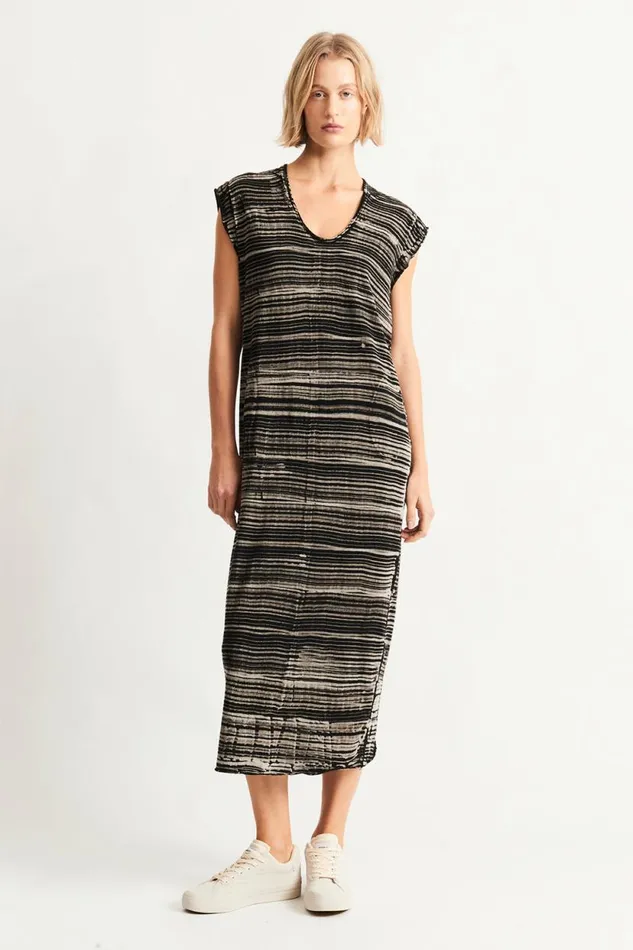 Raquel Allegra Brush Black Cocoon Dress Women Dresses