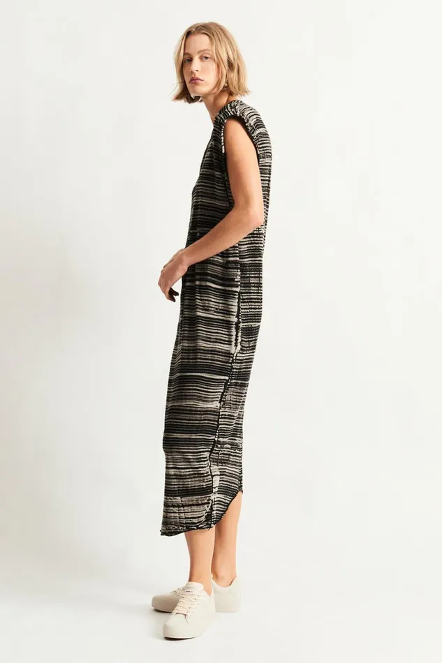 Raquel Allegra Brush Black Cocoon Dress Women Dresses