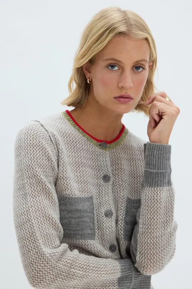 Raquel Allegra Concrete Cashmere Lina Cardigan Women Jackets