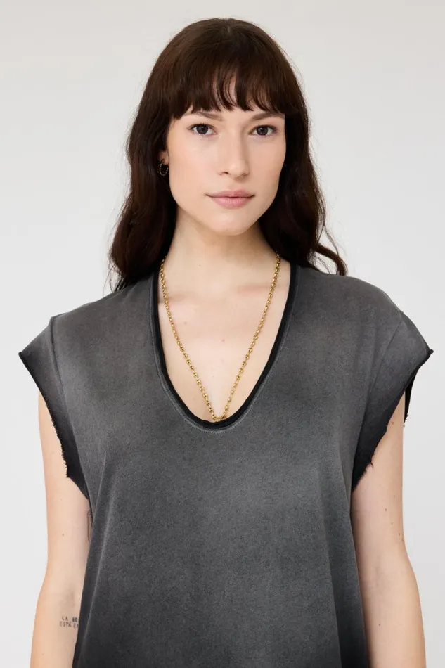 Raquel Allegra Faded Black Cocoon Maxi Dress Women Dresses