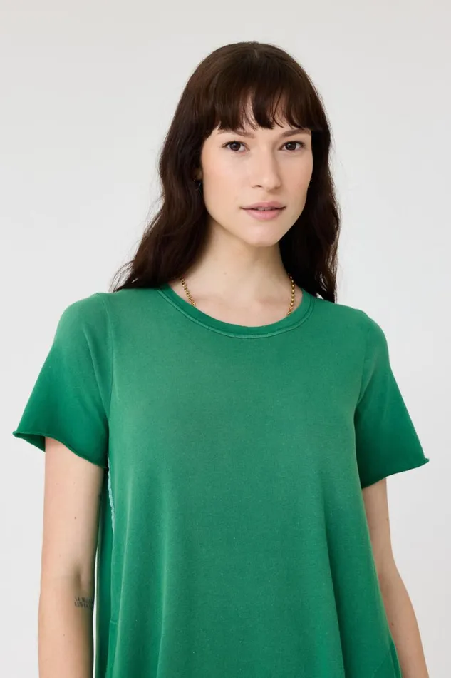 Raquel Allegra Faded Jade Short Sleeve Drama Maxi Women Dresses