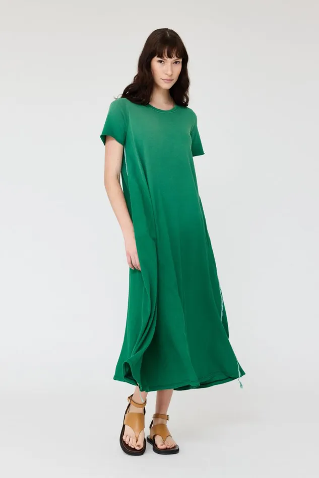 Raquel Allegra Faded Jade Short Sleeve Drama Maxi Women Dresses