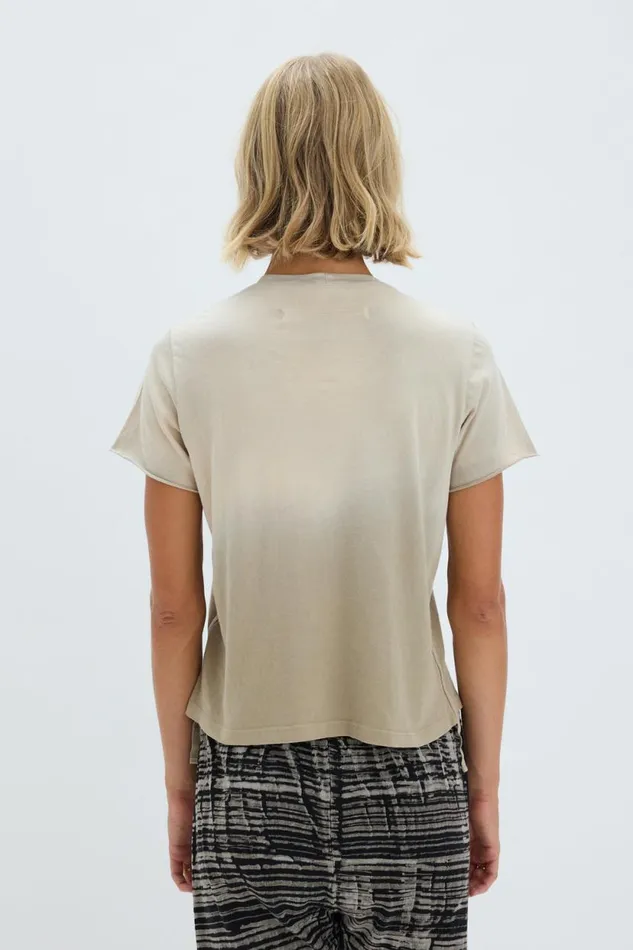 Raquel Allegra Faded Sand Liana Tee Women TShirts