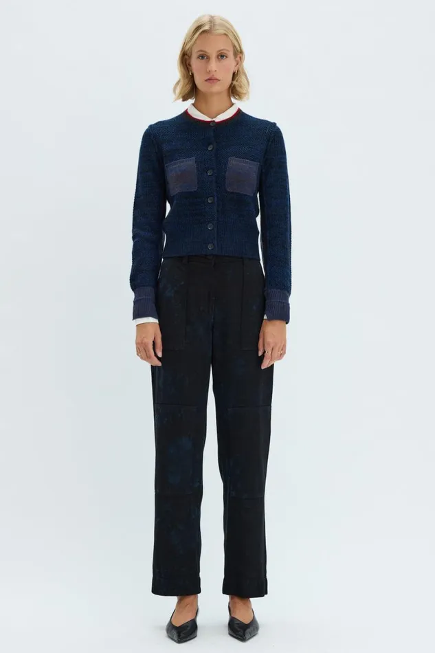 Raquel Allegra Indigo Cashmere Lina Cardigan Women TShirts