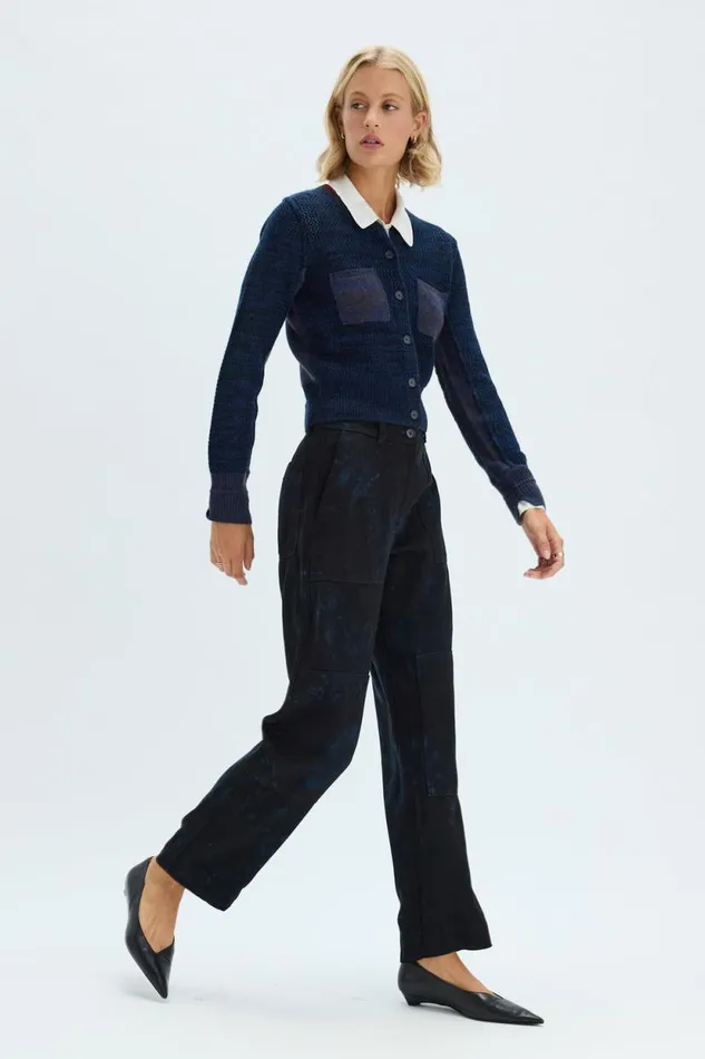 Raquel Allegra Indigo Cashmere Lina Cardigan Women TShirts