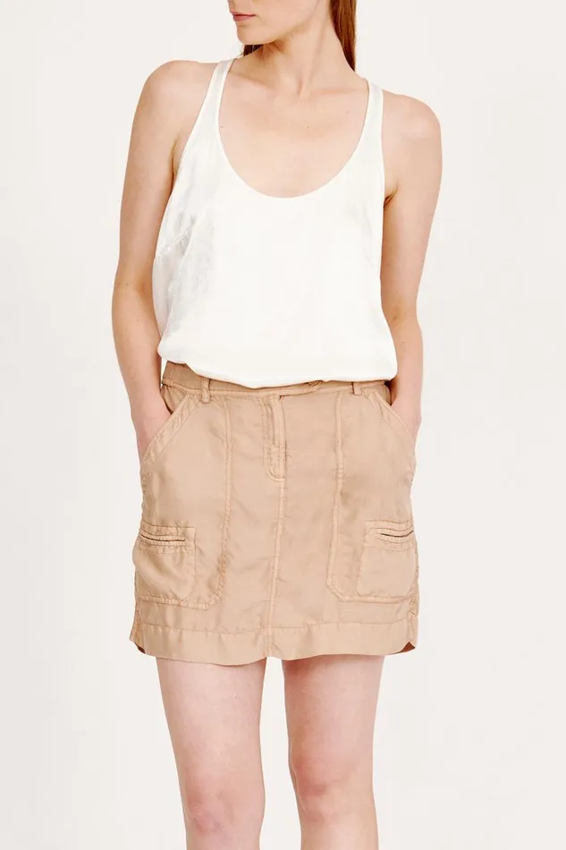 Raquel Allegra Khaki Santa Monica Skirt Women Bottoms