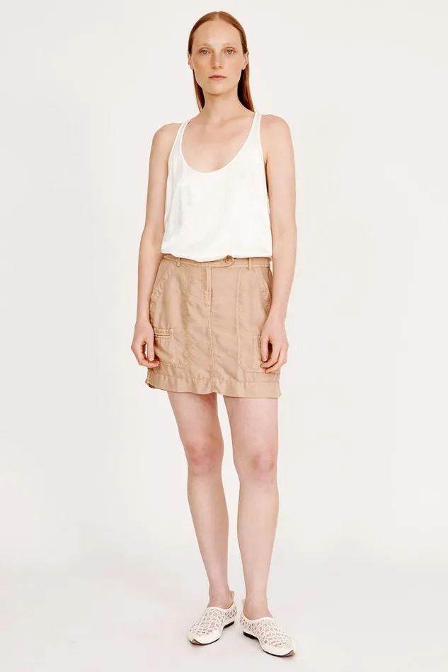 Raquel Allegra Khaki Santa Monica Skirt Women Bottoms