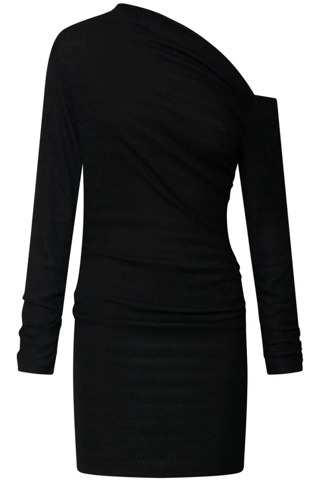 Raquel Mini Dress 8211 One Shoulder Long Sleeve Ruched Dress In Black Women Showpo Curve Clothes