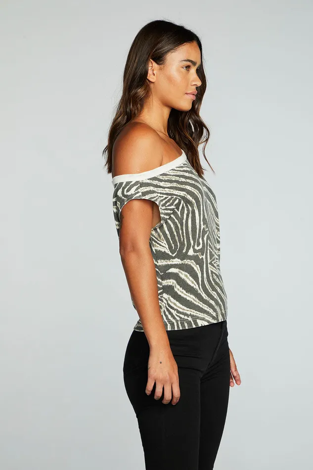 Recycled Vintage Rib Off Shoulder Top Womens Tops Chaser Brand