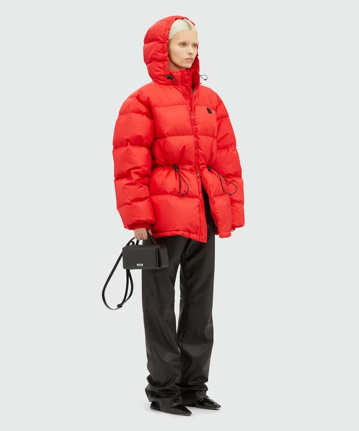 Red Matte Nylon 034Themwave034 Down Jacket Women MSGM Jackets And Coats