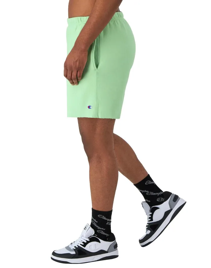 Reverse Weave CutOff Shorts Relay Superior Sports Label 7034 Washed Cresting Wave Grn Men Champion Shorts