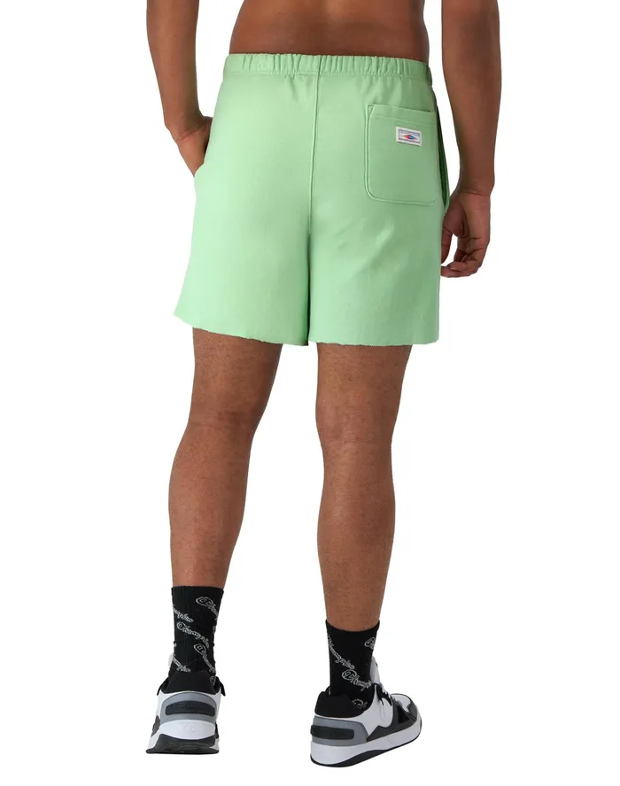 Reverse Weave CutOff Shorts Relay Superior Sports Label 7034 Washed Cresting Wave Grn Men Champion Shorts