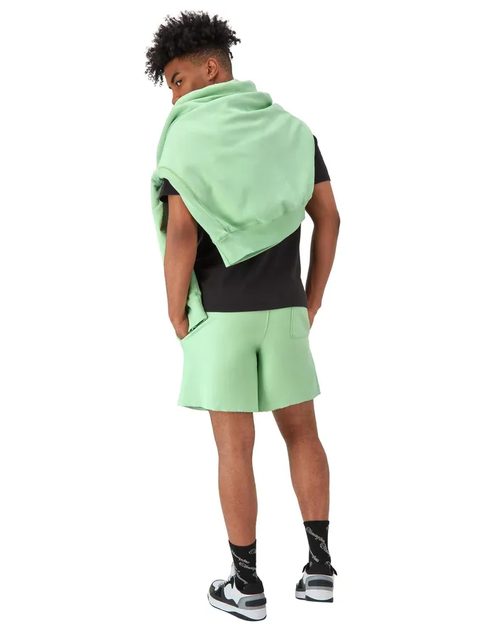Reverse Weave CutOff Shorts Relay Superior Sports Label 7034 Washed Cresting Wave Grn Men Champion Shorts