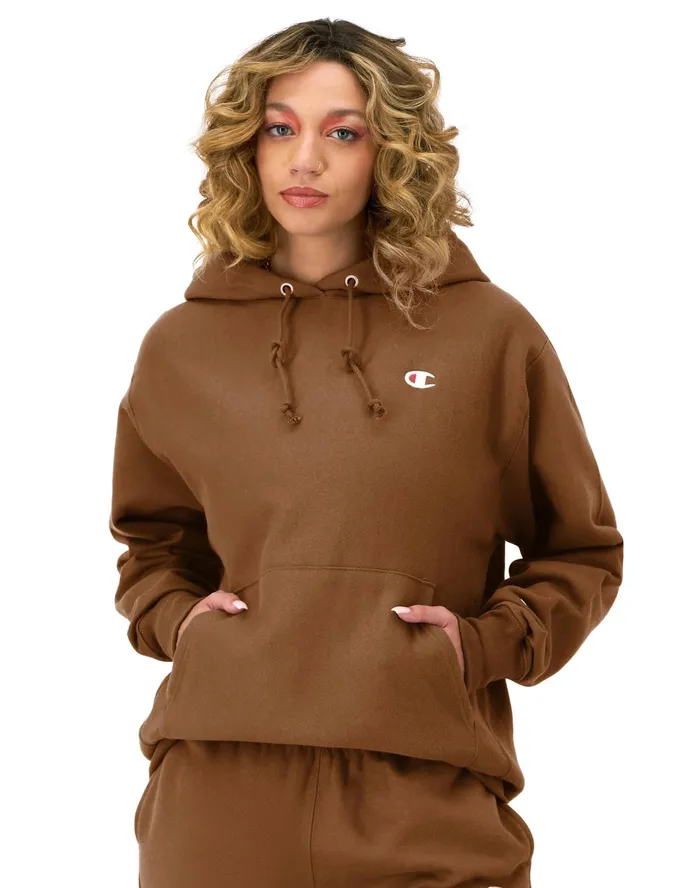 Reverse Weave Oversized Hoodie C Logo Earthen Bronze Brown Women Champion Hoodies and Sweatshirts Reverse Weave Oversized Hoodie C Logo Earthen Bronze Brown Women Champion Hoodies and Sweatshirts