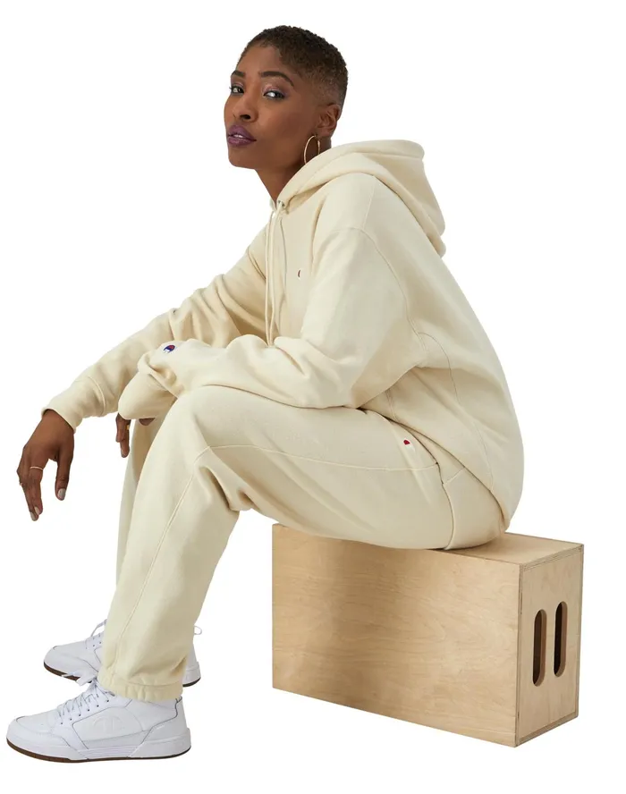 Reverse Weave Oversized Hoodie C Logo Fresh Tan Women Champion Hoodies and Sweatshirts