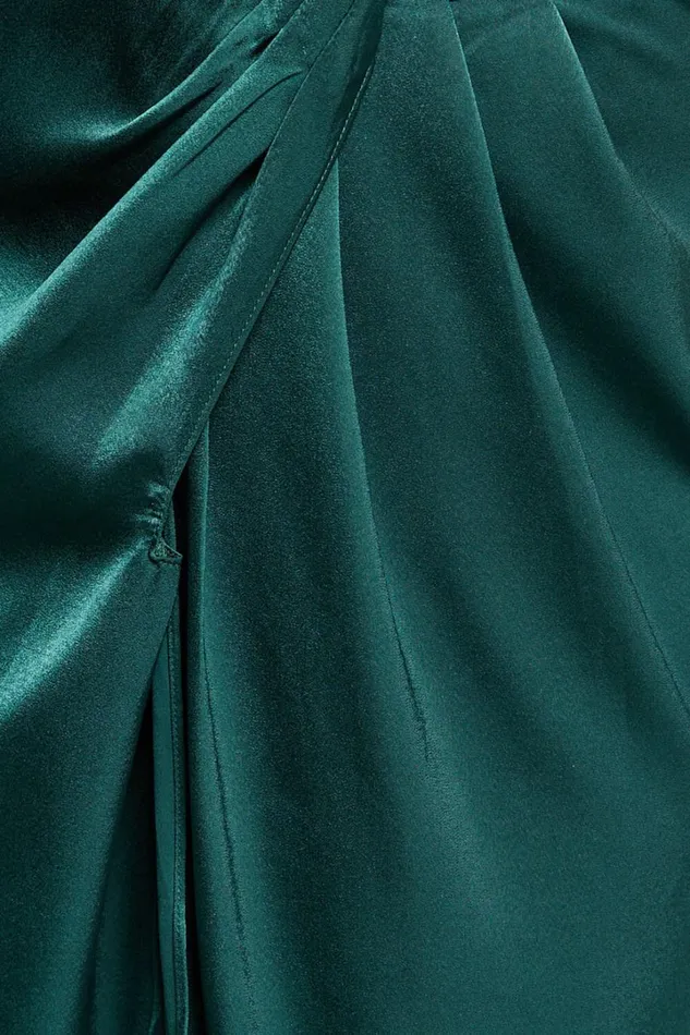 Rhyanna Midi Dress 8211 Twist Front Strapless Dress In Emerald Women Showpo Curve Clothes