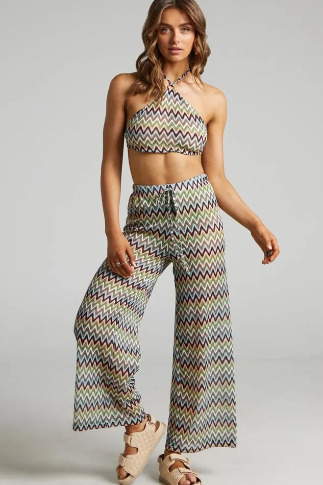 Rhyzel Top 8211 Halter Neck Crochet Crop Top In Multi Women Showpo Tops