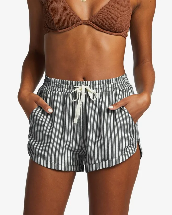 Road Trippin Elastic Waist Shorts Black Sands Women Billabong Shorts