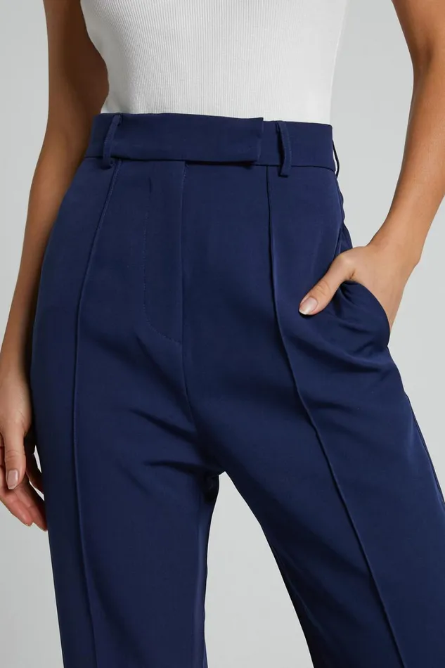 Rogers Pants 8211 High Waisted Pants In Navy Women Showpo Curve Clothes