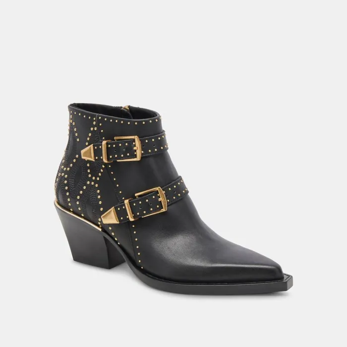 Ronnie Booties Black Leather Women Dolce Vita Boots and Booties