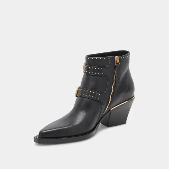 Ronnie Booties Black Leather Women Dolce Vita Boots and Booties