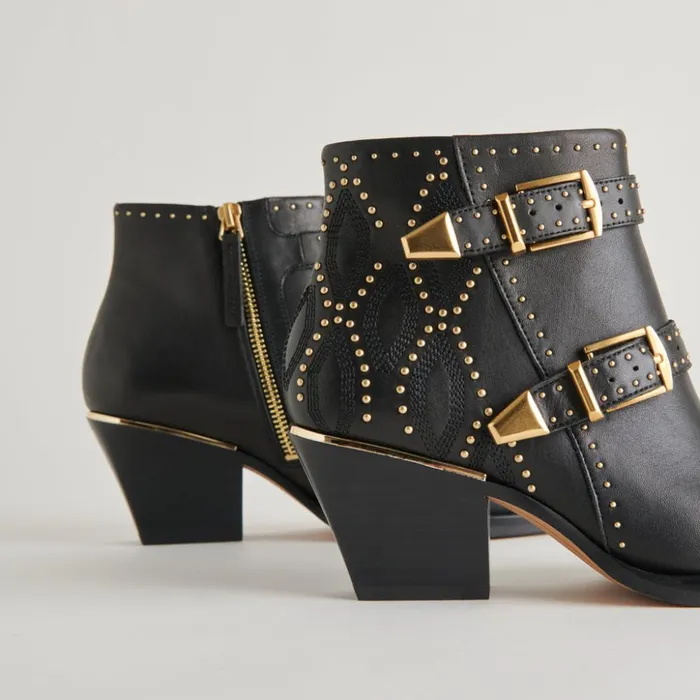 Ronnie Booties Black Leather Women Dolce Vita Boots and Booties