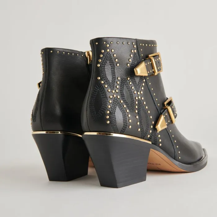 Ronnie Booties Black Leather Women Dolce Vita Boots and Booties