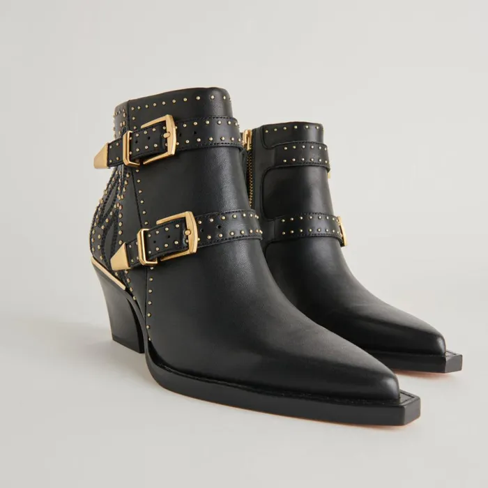 Ronnie Booties Black Leather Women Dolce Vita Boots and Booties