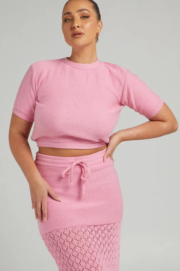Rue Stiic 8211 Elina Knit Top In Pink Women Showpo Knitwear