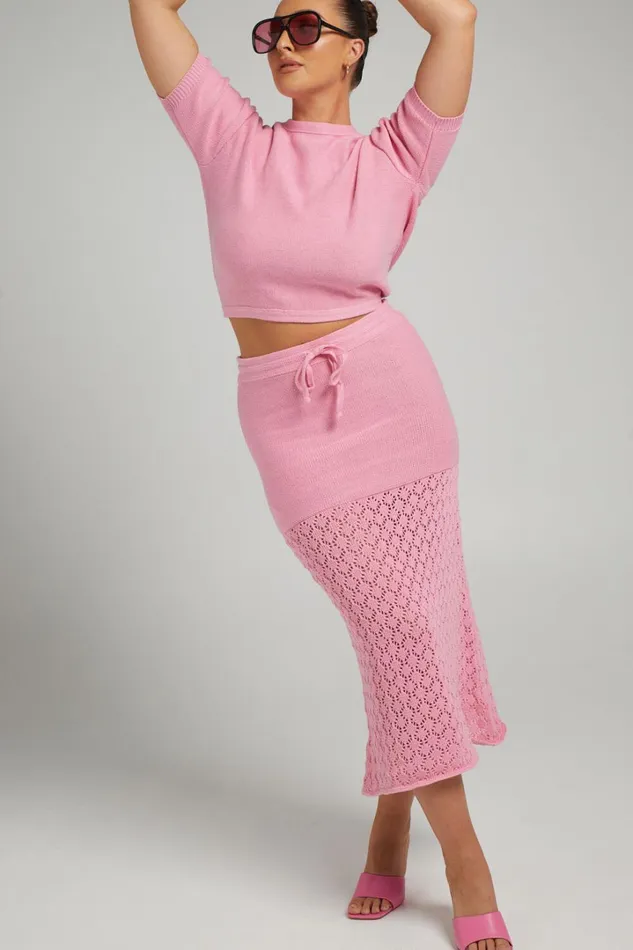 Rue Stiic 8211 Elina Knit Top In Pink Women Showpo Knitwear