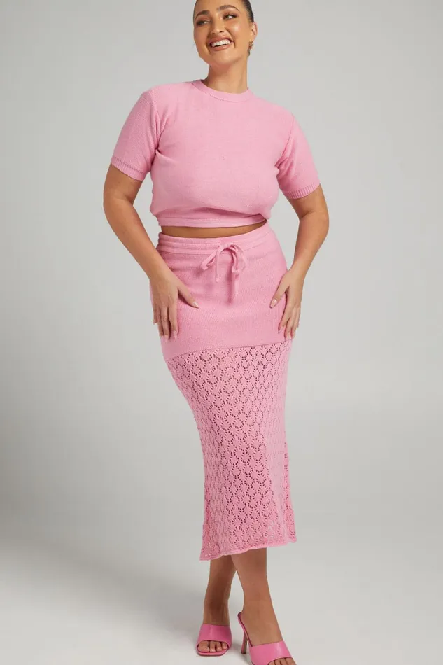 Rue Stiic 8211 Elina Knit Top In Pink Women Showpo Knitwear
