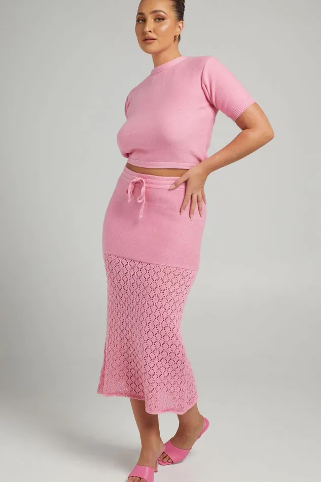 Rue Stiic 8211 Elina Knit Top In Pink Women Showpo Knitwear