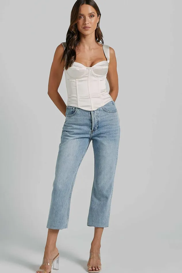 Runaway The Label 8211 Oura Bustier In Ivory Women Showpo Tops