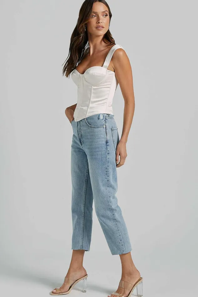 Runaway The Label 8211 Oura Bustier In Ivory Women Showpo Tops