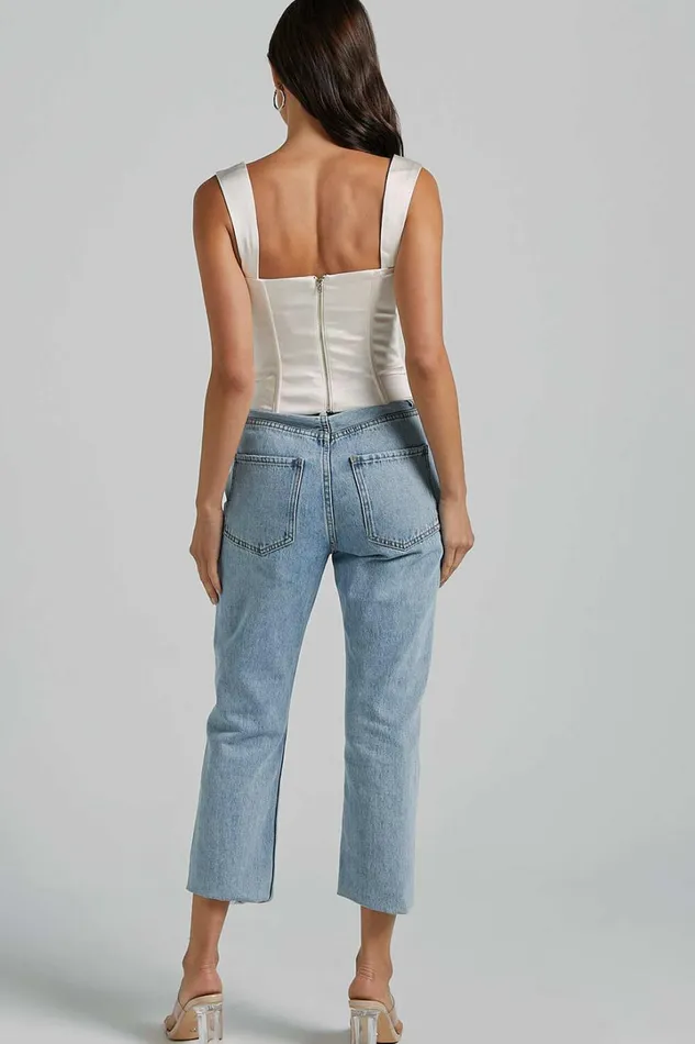 Runaway The Label 8211 Oura Bustier In Ivory Women Showpo Tops