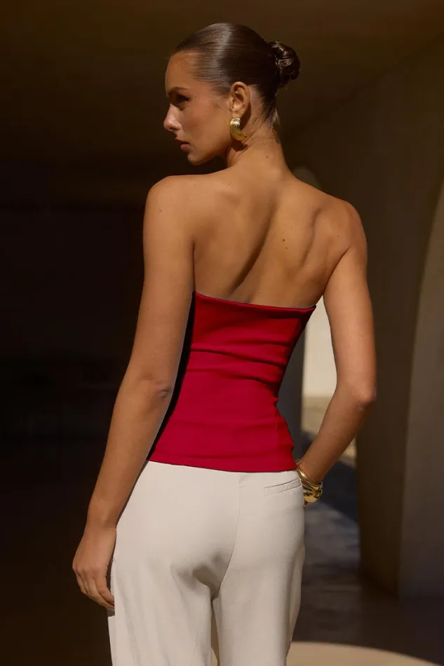 Runaway The Label Basic ASHTON STRAPLESS TOP Cherry Red 8211 Women